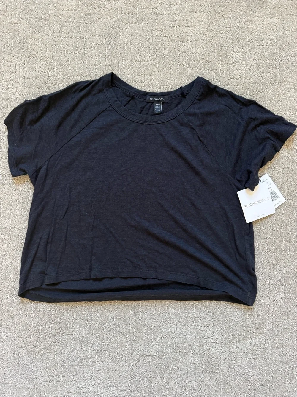 Beyond Yoga Black Crop Tee